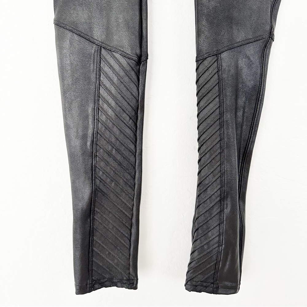 Spanx Women’s Faux Leather Moto Leggings Very Black | Small - Picture 3 of 12
